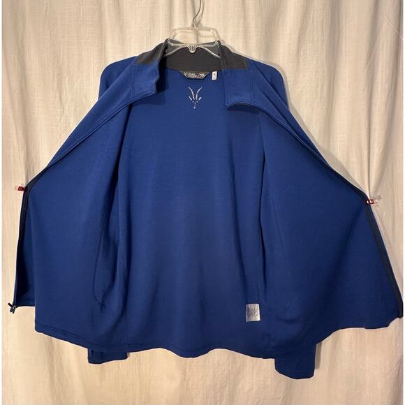 Ibex Men's Full Zip Rambouillet Wool Sweater Full Zip Jacket Blue XL - Picture 9 of 12